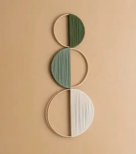 Handmade Geometric Macrame Wall Hanging | Modern Circular Fiber Wall Art