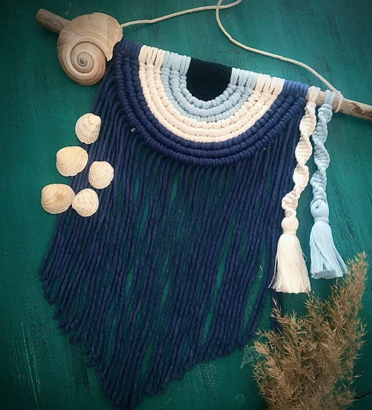 🌊 Ocean-Inspired Macramé Wall Hanging – Boho Coastal Decor