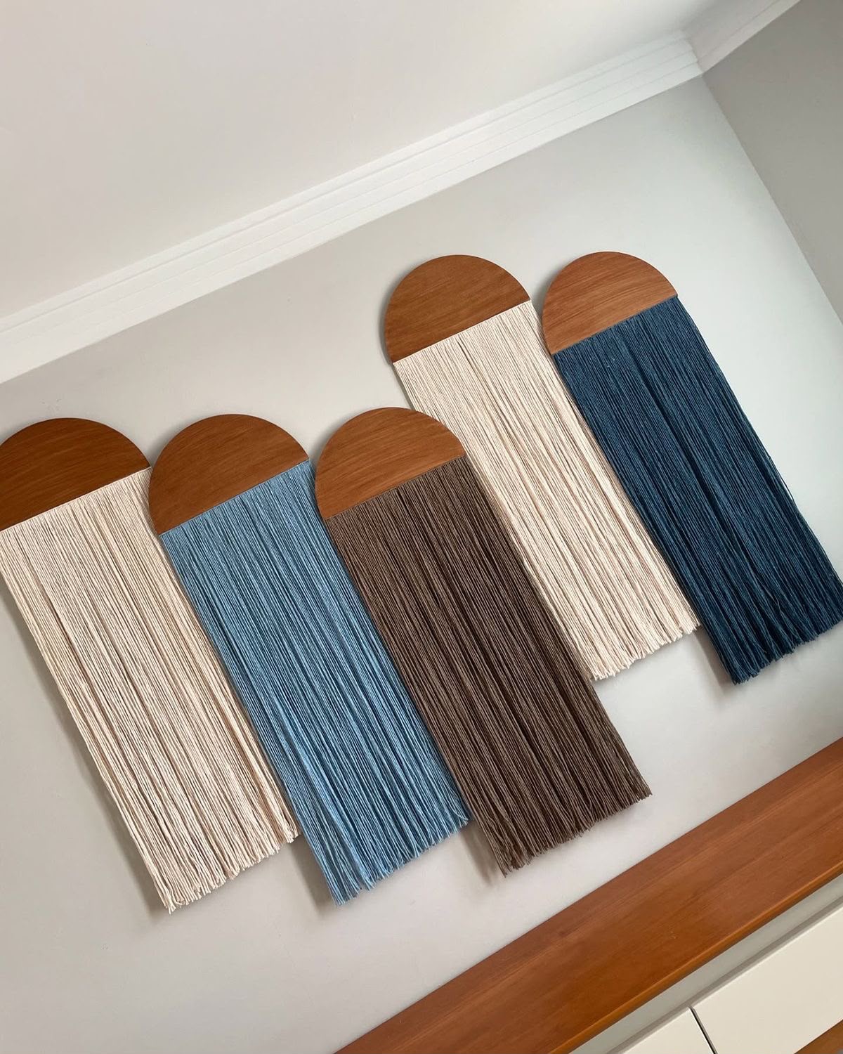Modern Handmade Macrame Wall Hanging | Wooden Arch Fiber Wall Art | Boho Minimalist Home Decor