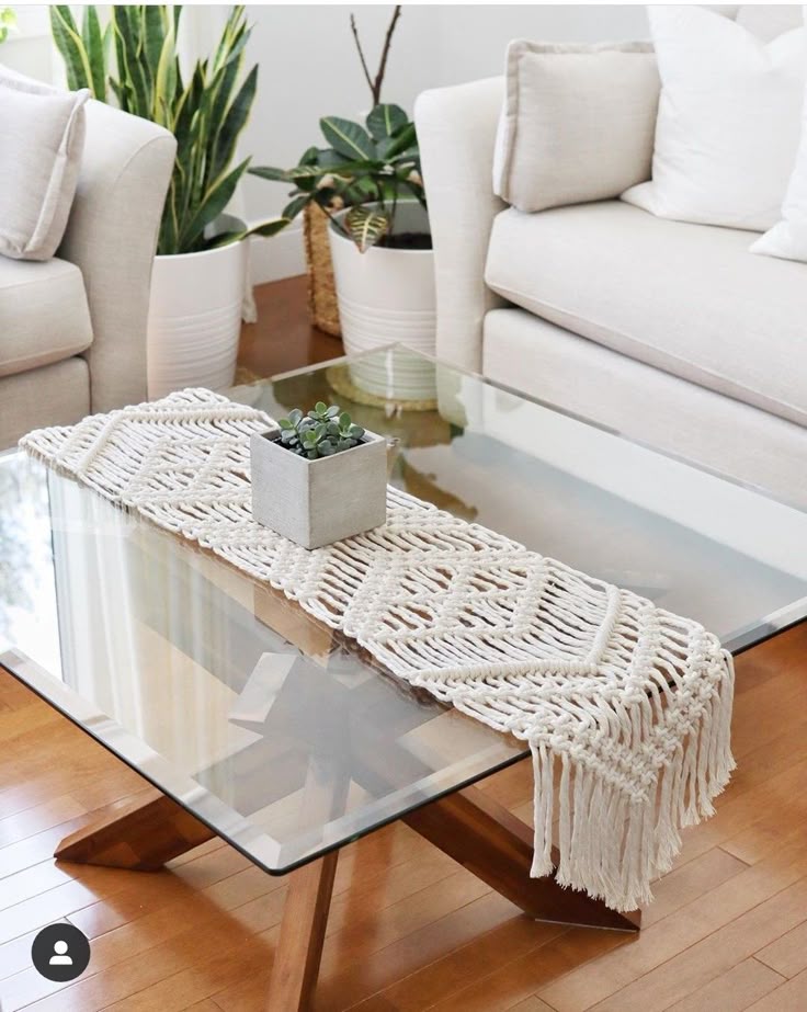 Handmade Macramé Table Runner – Boho Rustic Home Décor