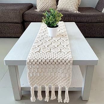 Handmade Macramé Table Runner – Boho Rustic Home Décor