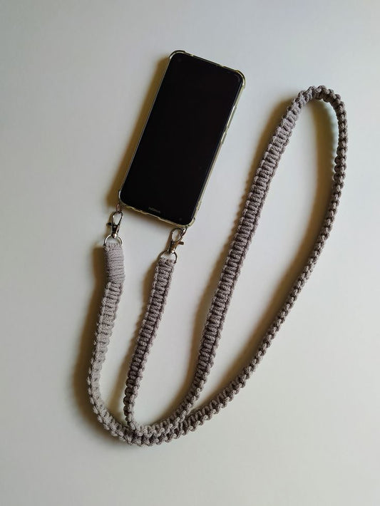 Handmade Macramé Phone Lanyard – Boho Braided Strap for Phone Case