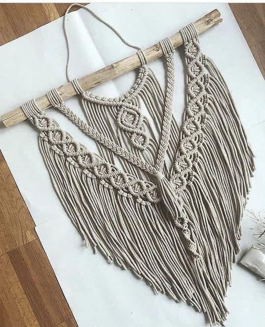 🌿 Handmade Macramé Wall Hanging – Boho Rustic Statement Piece