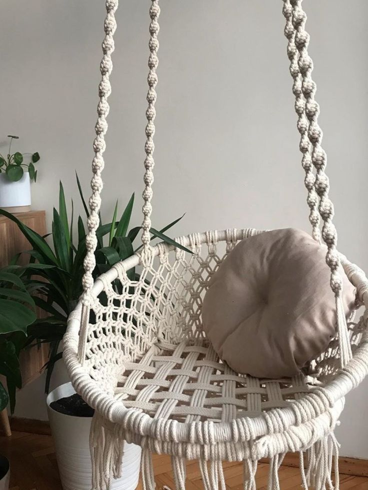 Handmade Macramé Swing Chair – Boho Hanging Seat