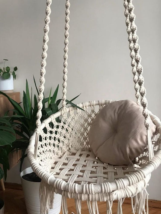 Handmade Macramé Swing Chair – Boho Hanging Seat