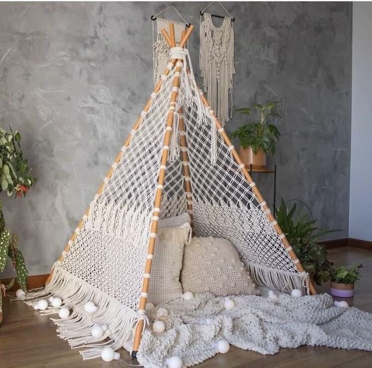 Handmade Macramé Teepee Tent – Boho Home & Kids Décor