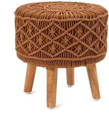 Handmade Macramé Stool Cover – Boho Chic Furniture Décor
