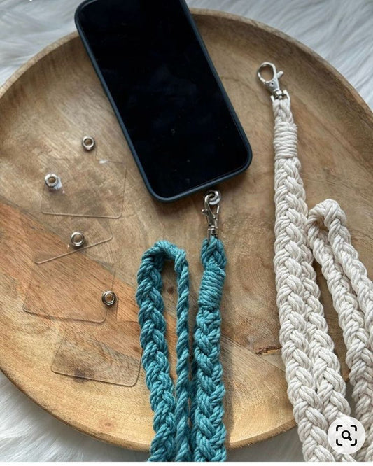 Handmade Macramé Phone Lanyard – Boho Braided Strap for Phone Case